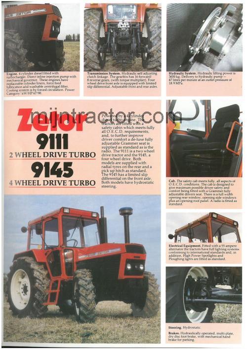 Zetor 9111 beoordelingen en specificaties